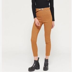 Urban Outfitters US 0 Neve Belted High-Waisted Cigarette Pant Orange Multi